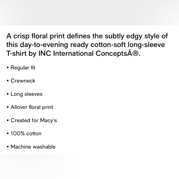 Mens INC FLORAL L/S shirt - Picture 6 of 6